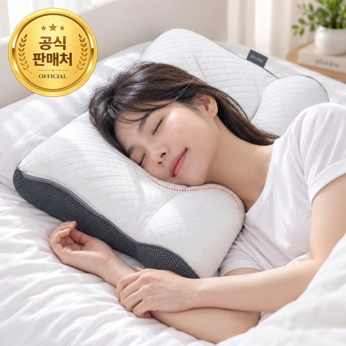 플러클 경추베개 C커브 거북목, 1개, 화이트그레이