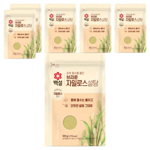 백설 브라운 자일로스 설탕, 500g, 6개