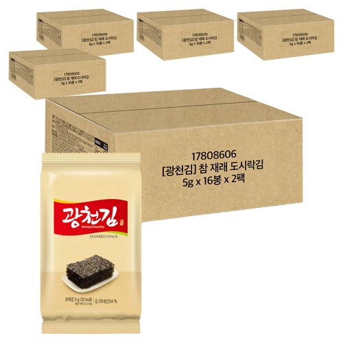 광천김 참 재래도시락 김, 5g, 32개