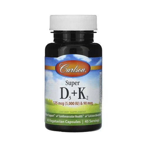 칼슨랩스 슈퍼 D3 125mcg + K2 90mcg 베지테리안 캡슐, 1개, 90정