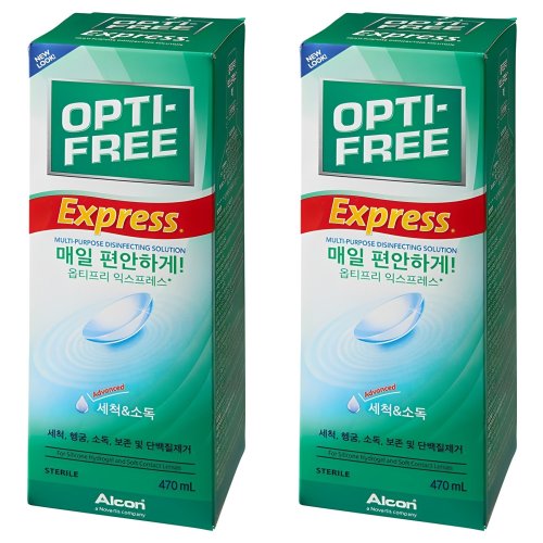 옵티프리 익스프레스 렌즈 세정액, 470ml, 2개